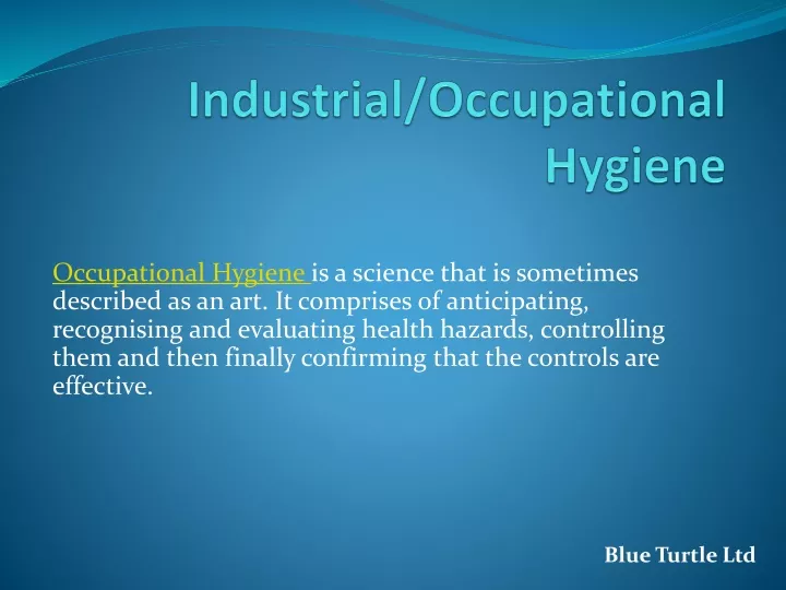 industrial occupational hygiene