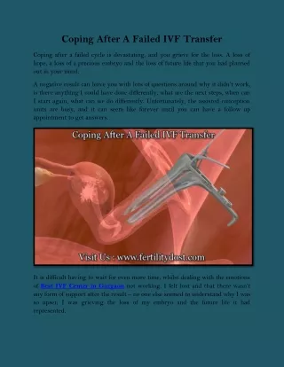 coping after a failed ivf transfer