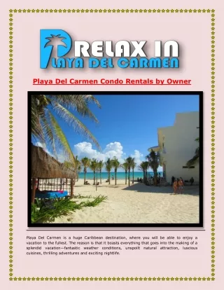 Playa Del Carmen Condo Rentals by Owner