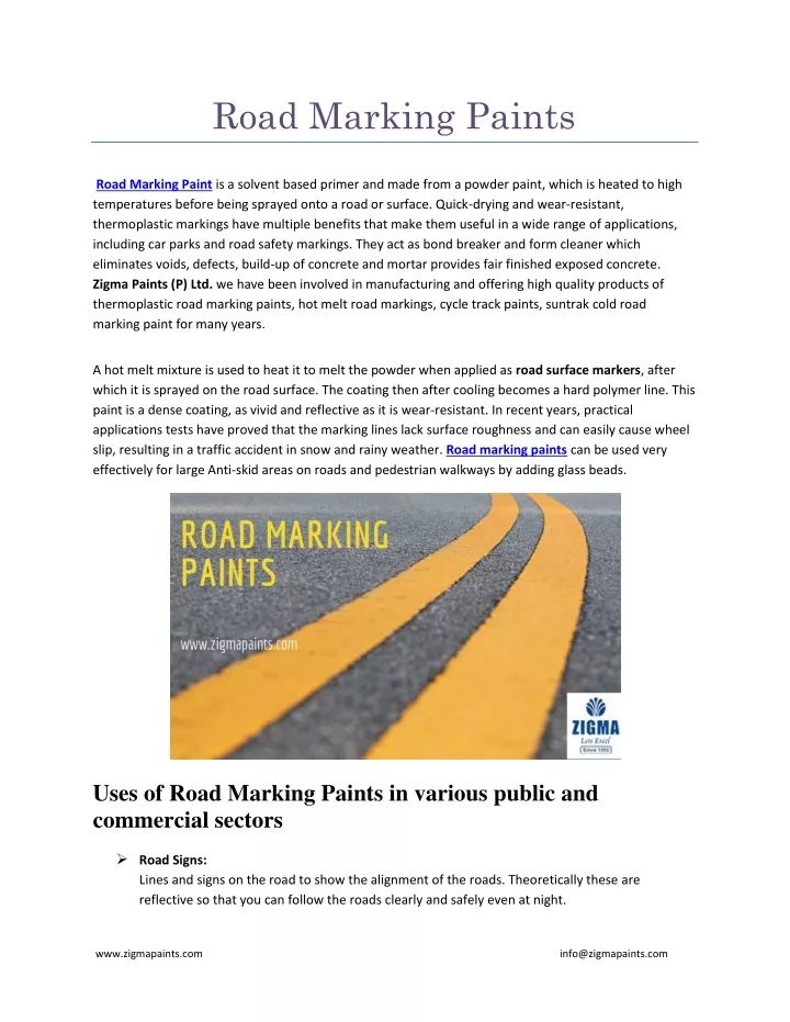 road marking paints