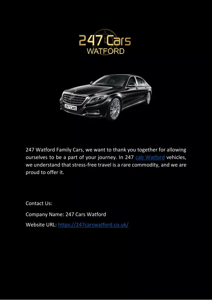 247 watford family cars we want to thank