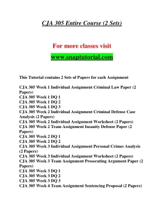 CJA 305 Exciting Results / snaptutorial.com