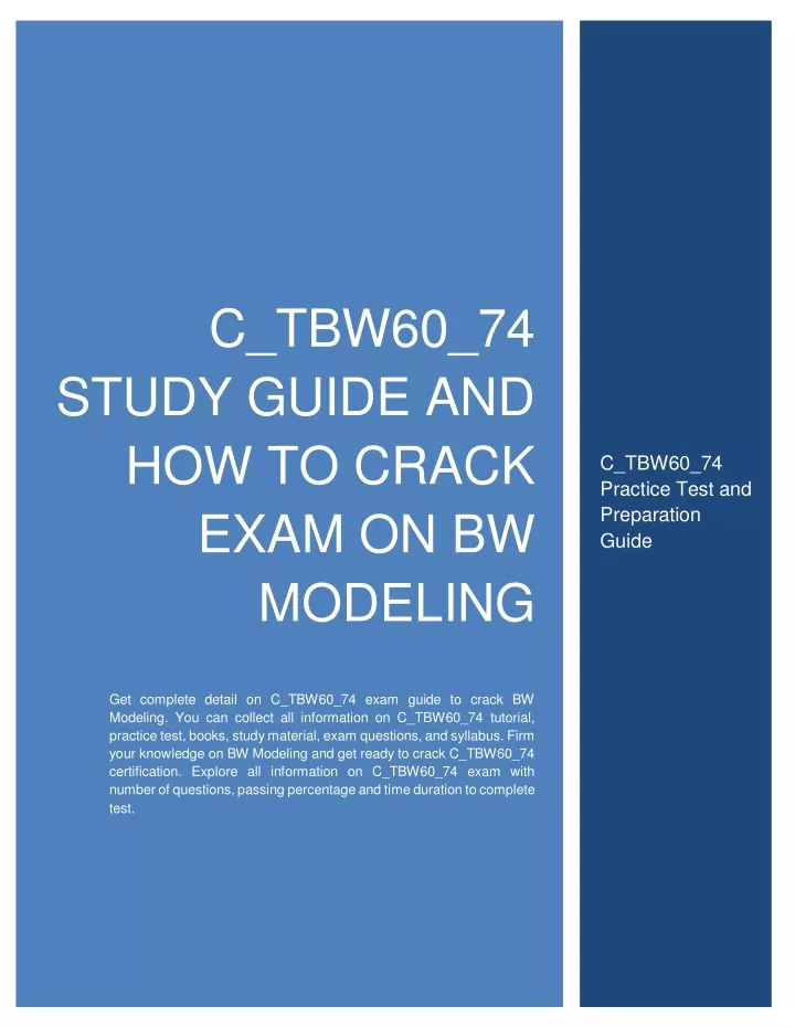 c tbw60 74 study guide and how to crack exam