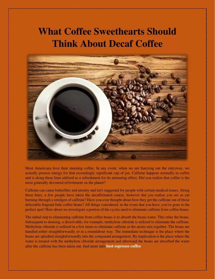 what coffee sweethearts should think about decaf