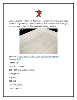 Best Loft Oak Floorboard Effect UK | Number1flooring.co.uk