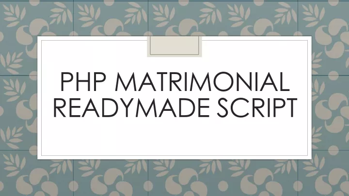 php matrimonial readymade script