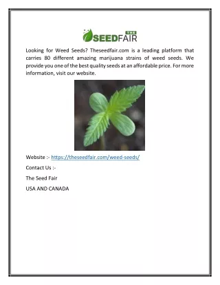 looking for weed seeds theseedfair