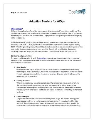 Adoption Barriers for AIOps
