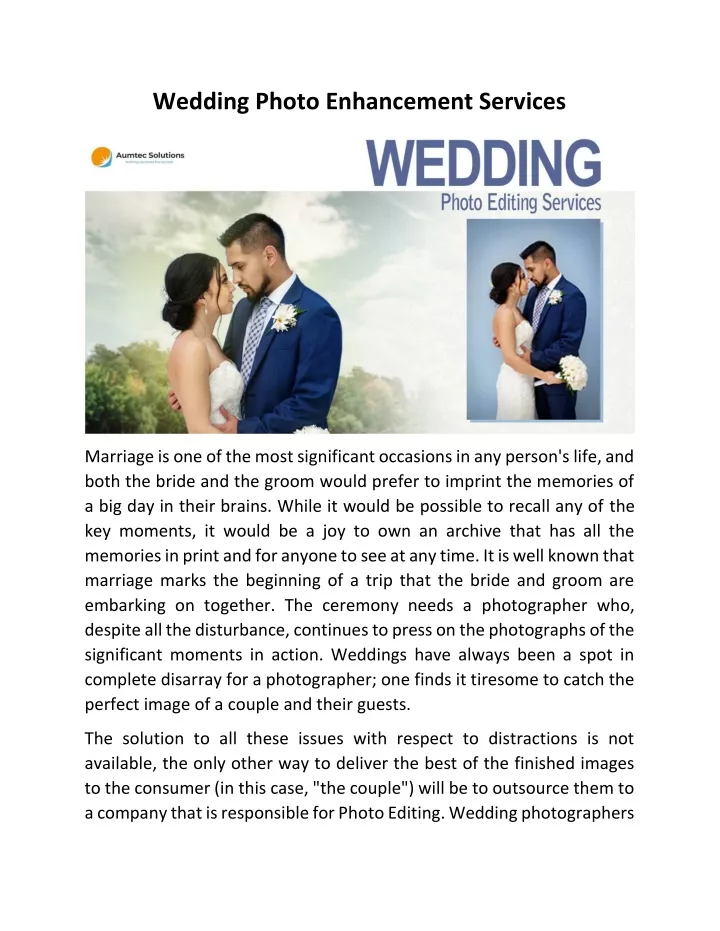 wedding photo enhancement services