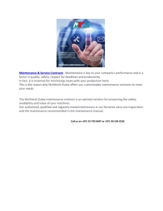 maintenance service contracts maintenance
