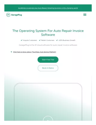 Auto Repair Shop Invoice Software - Garageplug