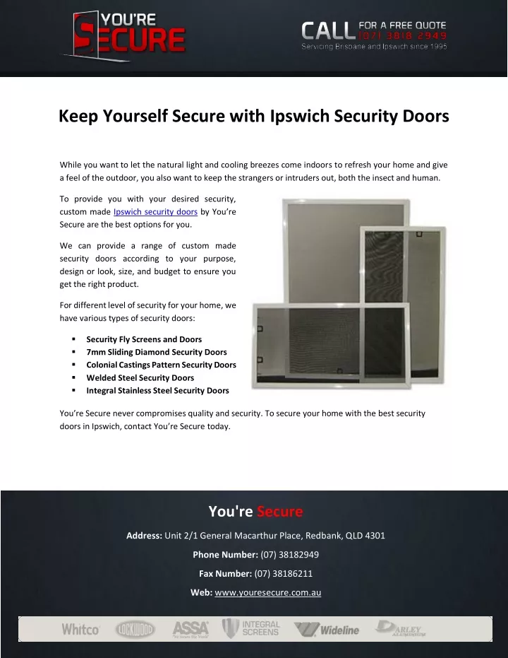 keep yourself secure with ipswich security doors