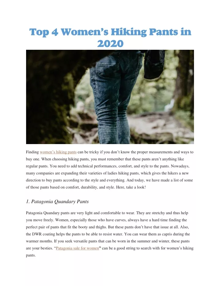 top 4 women s hiking pants in 2020