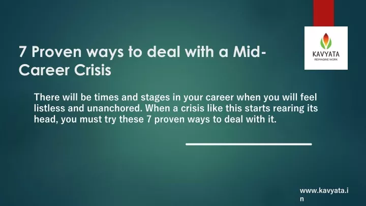 7 proven ways to deal with a mid career crisis