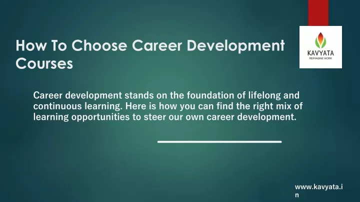 how to choose career development courses