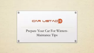 Prepare your car for winters - Maintance tips