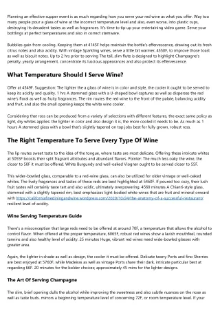 What Is The Right Wine Serving Temperature?