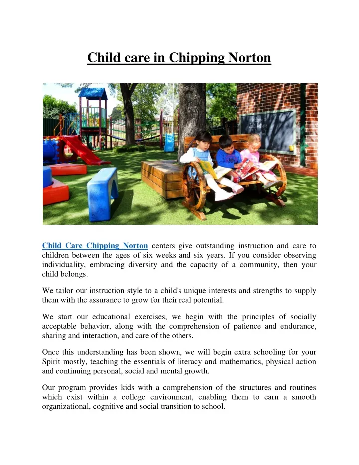 child care in chipping norton