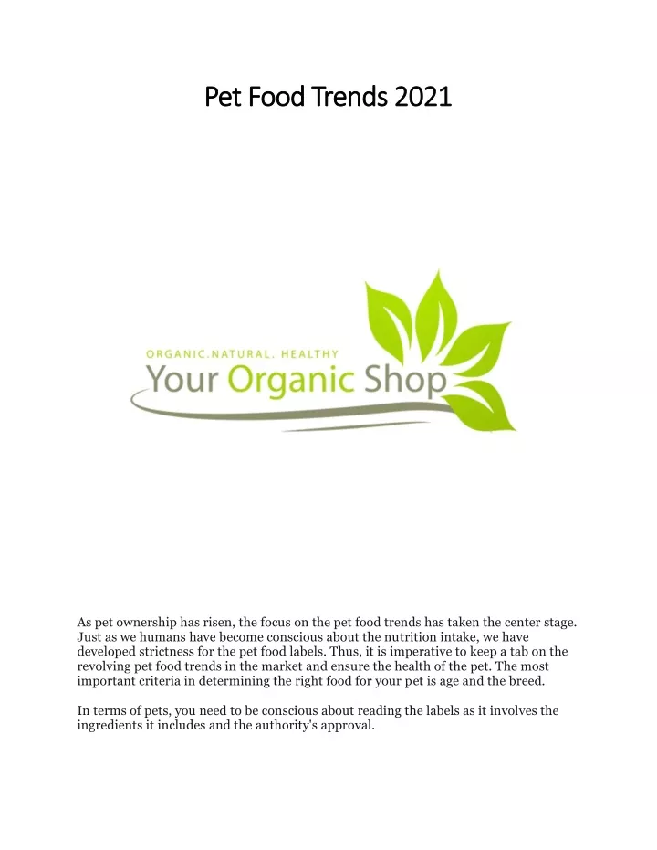 pet food trends 2021 pet food trends 2021