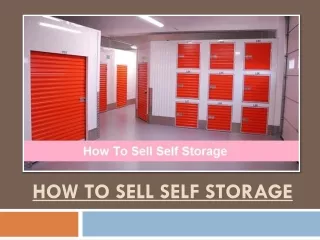 how to sell self storage