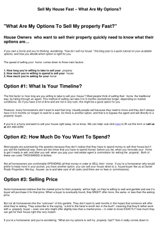 Sell My House Fast – What Are My Options?