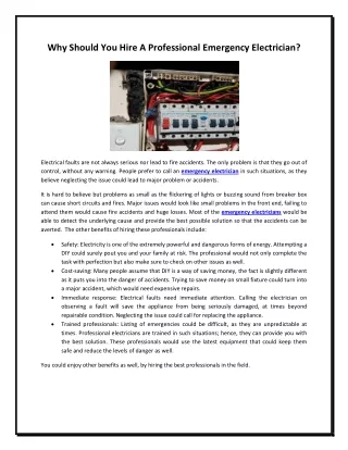 why should you hire a professional emergency