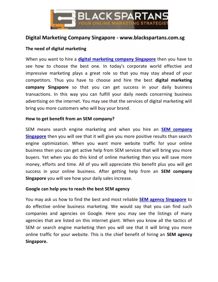 digital marketing company singapore