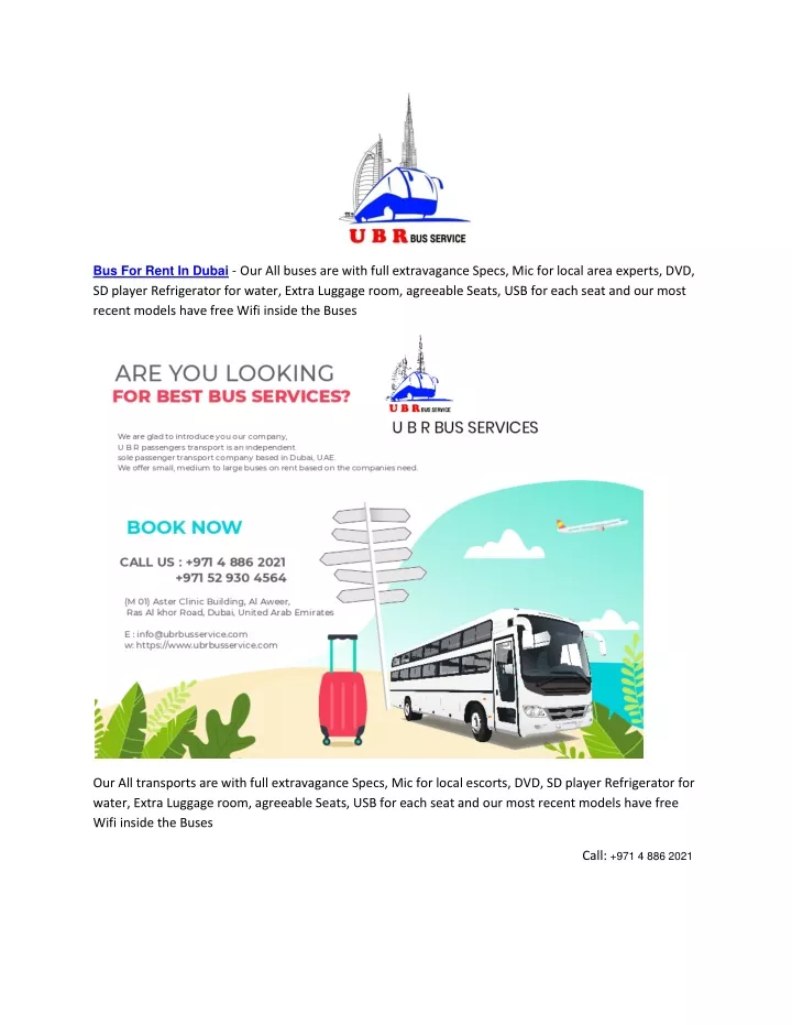 bus for rent in dubai our all buses are with full