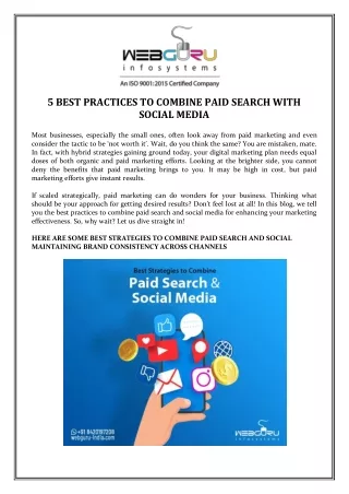 5 best practices to combine paid search with