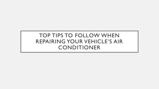 Vehicle Air Conditioner Repair