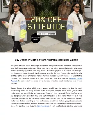 Buy Designer Clothing from Australia’s Designer Galerie