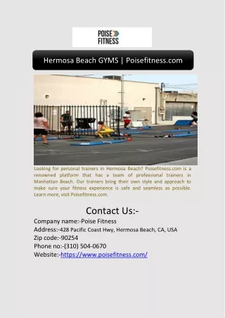 Hermosa Beach GYMS | Poisefitness.com