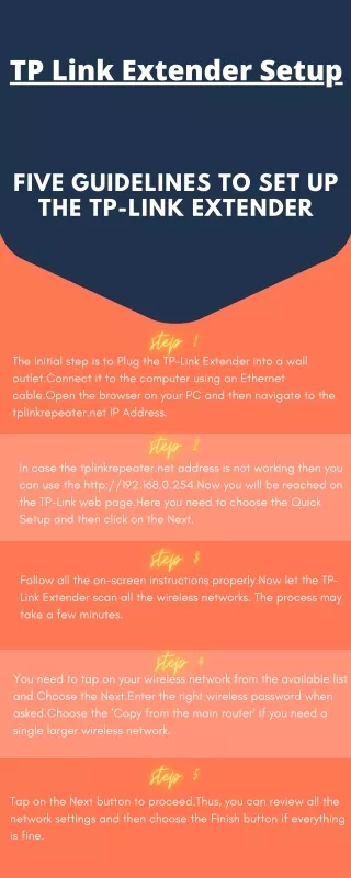 Five Guidelines To Set Up The TP-Link Extender