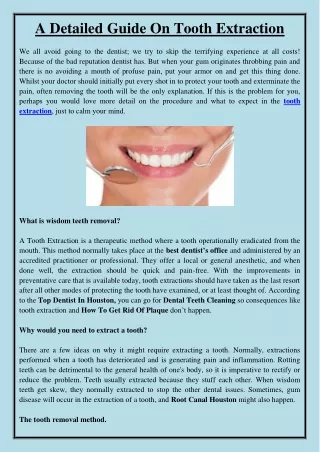 A Detailed Guide On Tooth Extraction