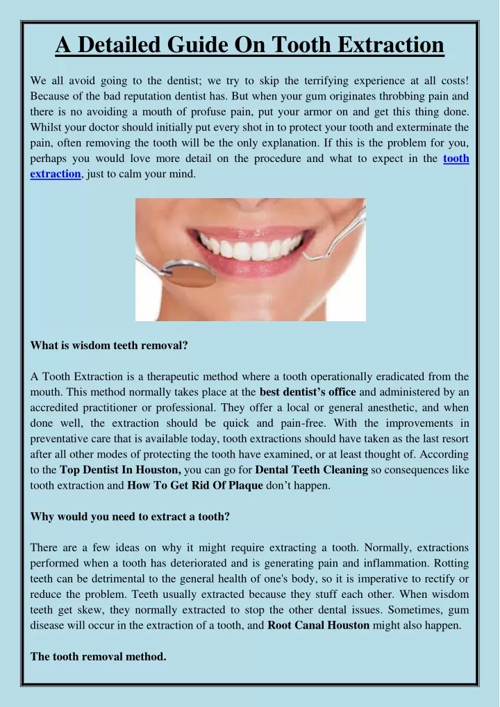 a detailed guide on tooth extraction we all avoid