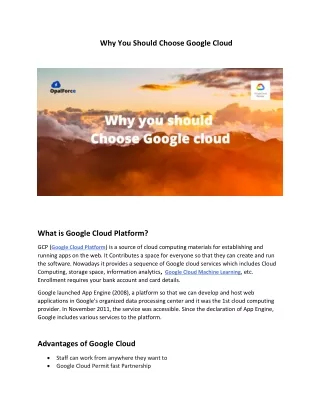 Why You should Choose Google Cloud