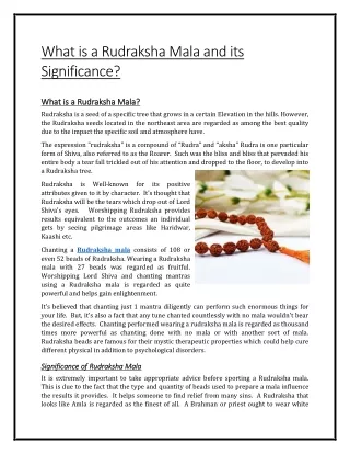 what is a rudraksha mala and its significance
