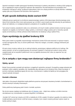 spo r d rozmaitych modeli operacyjnych broker