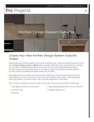 Kitchen design eastern suburbs