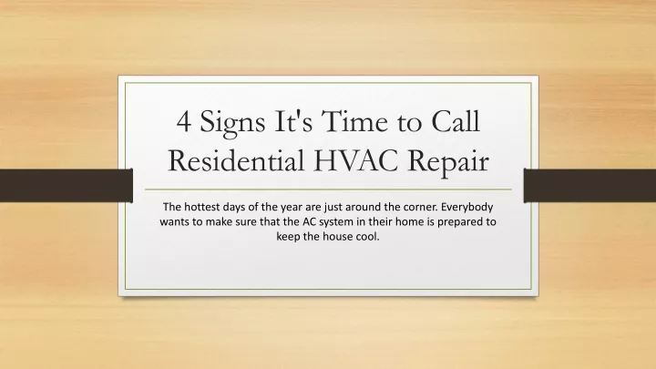 4 signs it s time to call residential hvac repair