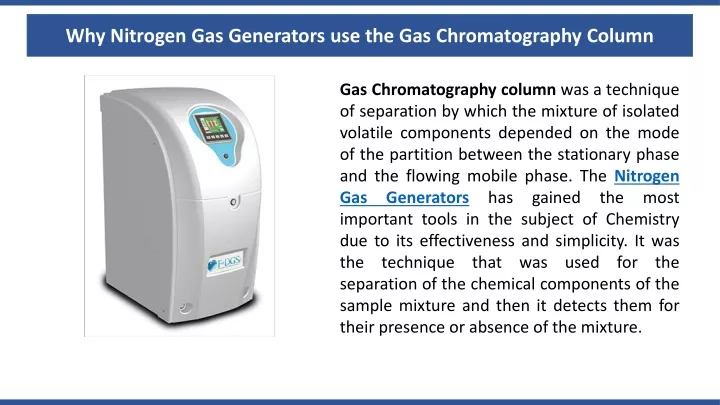 why nitrogen gas generators