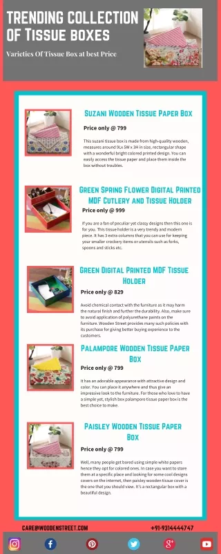 trending collection of tissue boxes
