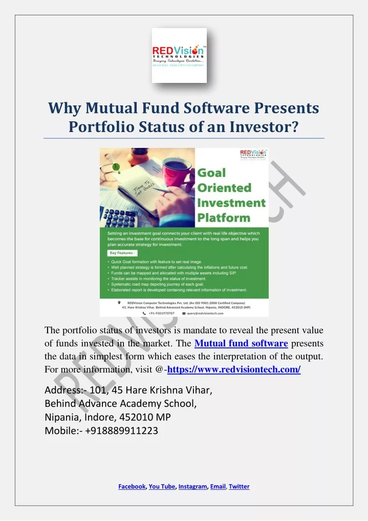 why mutual fund software presents portfolio