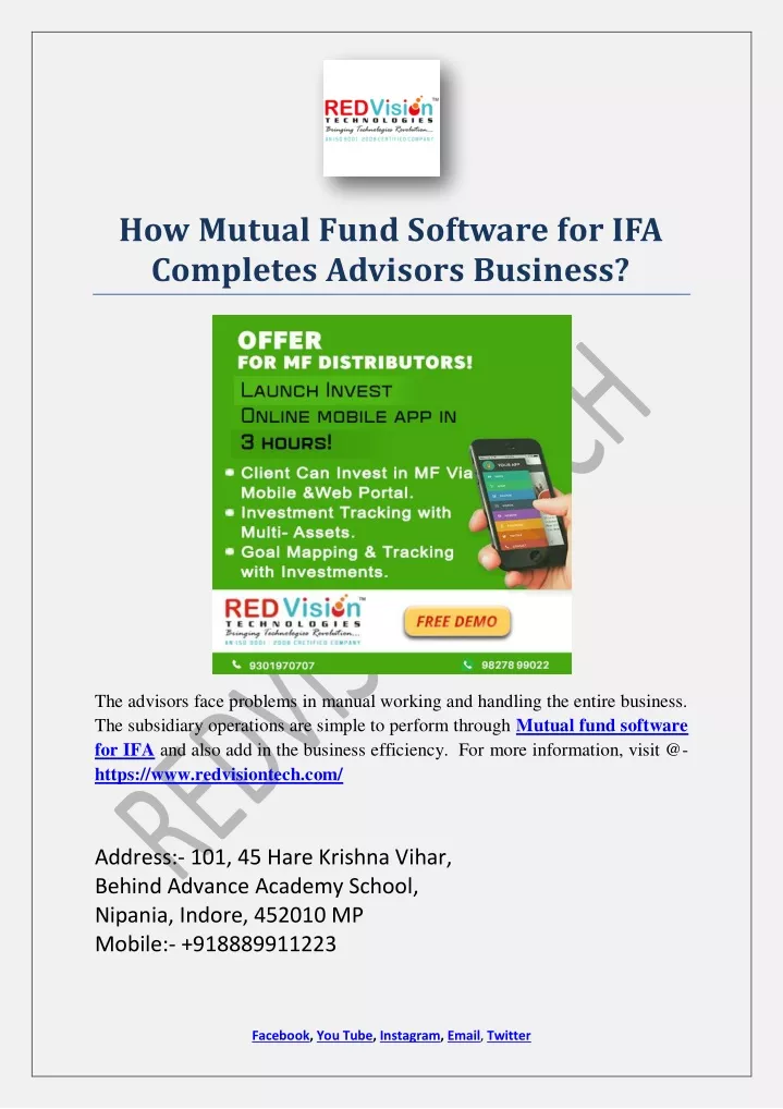 how mutual fund software for ifa completes