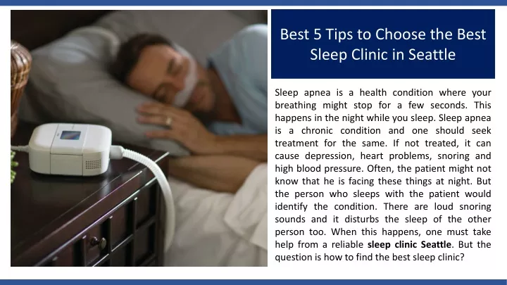 best 5 tips to choose the best sleep clinic