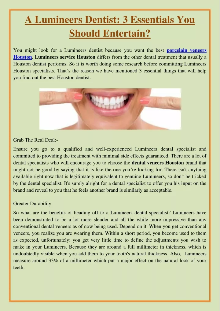 a lumineers dentist 3 essentials you should