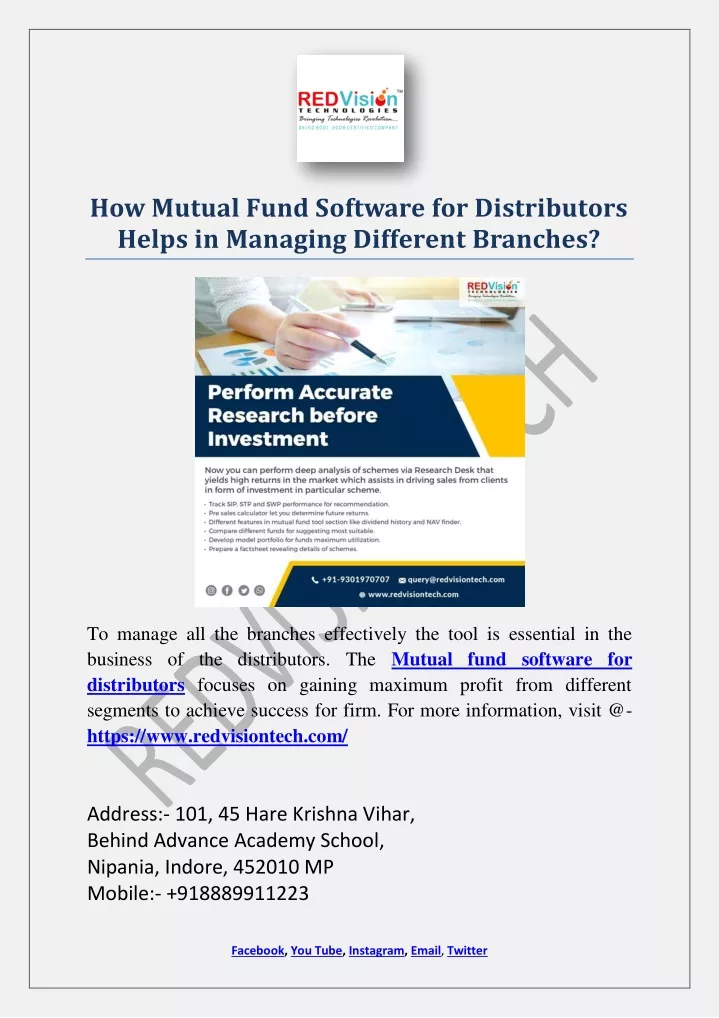 how mutual fund software for distributors helps