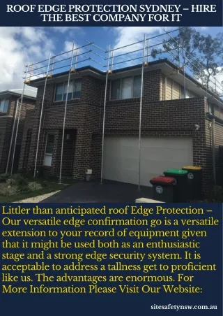 Roof Edge Protection Sydney – Hire The Best Company For It