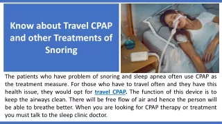 know about travel cpap and other treatments