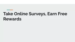 Take Online Surveys, Earn Free Rewards